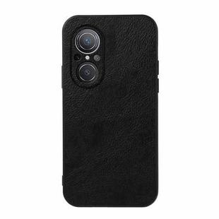 For Huawei nova 9 SE Fine Hole Version Two-color Litchi Texture PU Phone Case(Black)