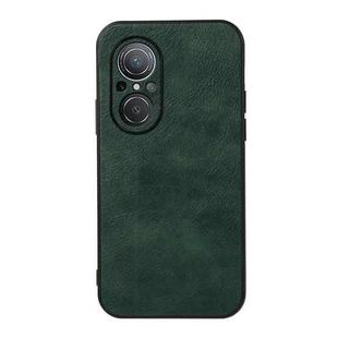 For Huawei nova 9 SE Fine Hole Version Two-color Litchi Texture PU Phone Case(Green)
