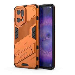 For OPPO Find X5 Pro Punk Armor 2 in 1 PC + TPU Shockproof Phone Case with Invisible Holder(Orange)