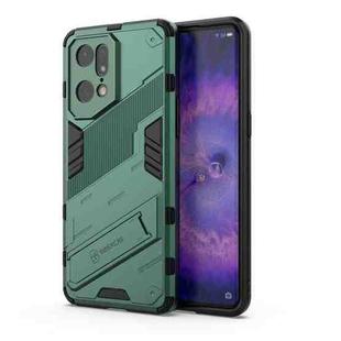 For OPPO Find X5 Pro Punk Armor 2 in 1 PC + TPU Shockproof Phone Case with Invisible Holder(Green)