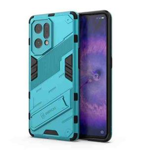 For OPPO Find X5 Punk Armor 2 in 1 PC + TPU Shockproof Phone Case with Invisible Holder(Blue)