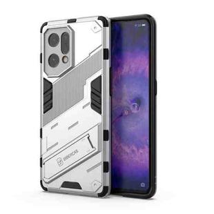 For OPPO Find X5 Punk Armor 2 in 1 PC + TPU Shockproof Phone Case with Invisible Holder(White)