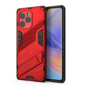 For Honor 60 SE Punk Armor 2 in 1 PC + TPU Shockproof Phone Case with Invisible Holder(Red)