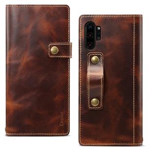 For Galaxy Note 10 Plus Denior Oil Wax Cowhide DK Magnetic Button Horizontal Flip Leather Case with Holder & Card Slots & Wallet(Brown)