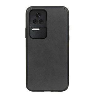 For Xiaomi Redmi K40S 5G Two-color Cowhide Texture PU Shockproof Phone Case(Black)