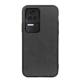 For Xiaomi Redmi K50/K50 Pro Fine Hole Version Two-color Cowhide Texture PU Shockproof Phone Case(Black)