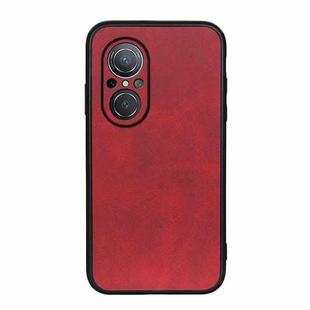 For Huawei nova 9 SE Fine Hole Version Two-color Cowhide Texture PU Shockproof Phone Case(Red)