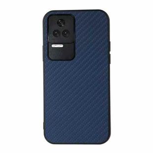 For Xiaomi Redmi K50/K50 Pro Fine Hole Carbon Fiber Texture Shockproof Phone Case(Blue)
