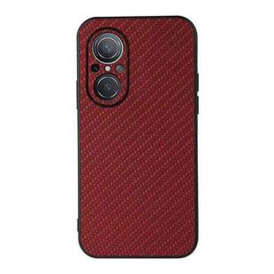 For Huawei nova 9 SE Fine Hole Carbon Fiber Texture Shockproof Phone Case(Red)