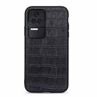 For Xiaomi Redmi K40S 5G Crocodile Texture Genuine Leather Phone Case(Black)