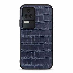 For Xiaomi Redmi K40S 5G Crocodile Texture Genuine Leather Phone Case(Blue)