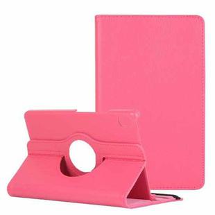 For Lenovo Legion Y700 Litchi Texture 360 Degrees Rotation Leather Tablet Case with Holder(Rose Red)