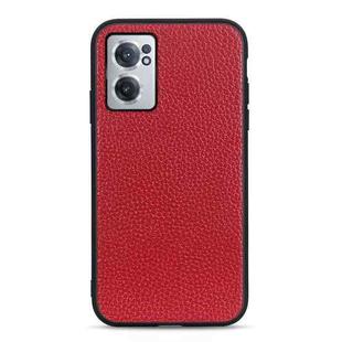 For OnePlus Nord CE 2 5G Litchi Texture Genuine Leather Phone Case(Red)