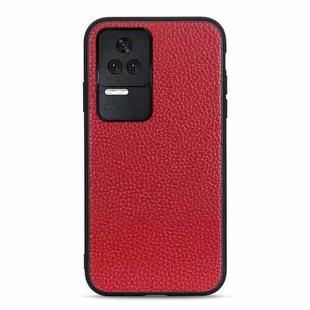 For Xiaomi Redmi K40S 5G Litchi Texture Genuine Leather Phone Case(Red)