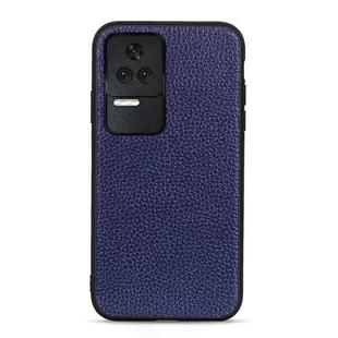 For Xiaomi Redmi K40S 5G Litchi Texture Genuine Leather Phone Case(Blue)