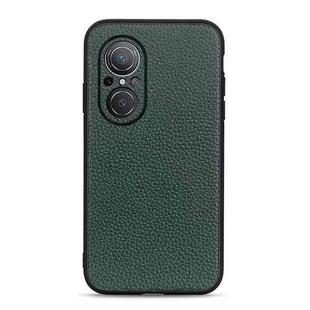 For Huawei nova 9 SE Fine Hole Version Litchi Texture Genuine Leather Phone Case(Green)