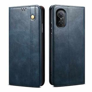 For Huawei nova 9 SE Oil Wax Crazy Horse Texture Leather Phone Case(Blue)