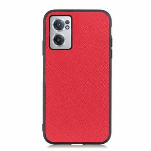 For OnePlus Nord CE 2 5G Cross Texture Genuine Leather Phone Case(Red)