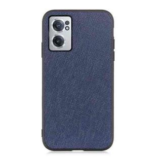 For OnePlus Nord CE 2 5G Cross Texture Genuine Leather Phone Case(Blue)