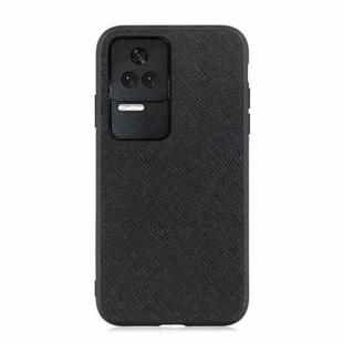 For Xiaomi Redmi K40S 5G Cross Texture Genuine Leather Phone Case(Black)