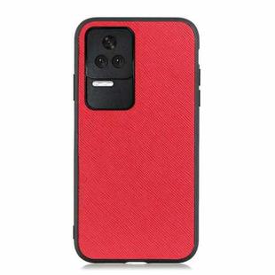 For Xiaomi Redmi K40S 5G Cross Texture Genuine Leather Phone Case(Red)