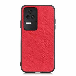 For Xiaomi Redmi K50/K50 Pro Fine Hole Version Cross Texture Genuine Leather Phone Case(Red)