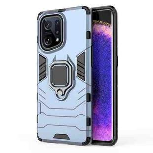 For OPPO Find X5 Shockproof PC + TPU Protective Phone Case with Magnetic Ring Holder(Navy Blue)