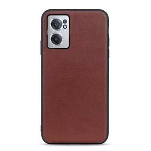 For OnePlus Nord CE 2 5G Sheep Texture Genuine Leather Shockproof Phone Case(Brown)