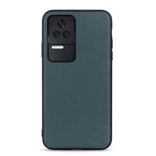 For Xiaomi Redmi K50/K50 Pro Fine Hole Version Sheep Texture Genuine Leather Shockproof Phone Case(Green)