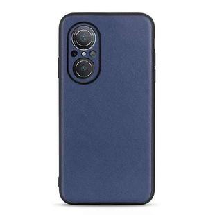For Huawei nova 9 SE Fine Hole Version Sheep Texture Genuine Leather Shockproof Phone Case(Blue)