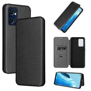 For OPPO Find X5 Lite Carbon Fiber Texture Leather Phone Case(Black)