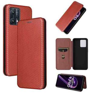 For OPPO Realme 9 Pro Carbon Fiber Texture Leather Phone Case(Brown)