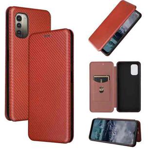 For Nokia G11 / G21 Carbon Fiber Texture Leather Phone Case(Brown)