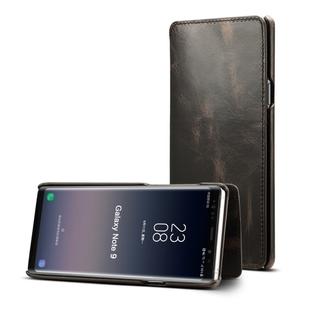 For Galaxy Note9 Denior Oil Wax Cowhide Simple Horizontal Flip Leather Case with Card Slots & Wallet(Black)
