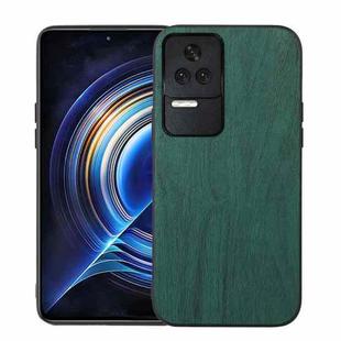 For Xiaomi Redmi K50 / K50 Pro 5G Wood Texture PU Phone Case(Green)