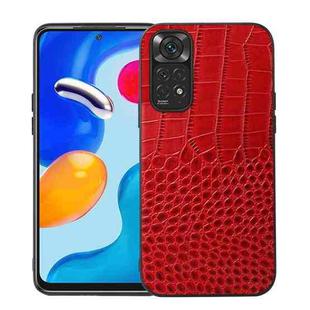 For Xiaomi Redmi Note 11 4G / Note 11S Crocodile Top Layer Cowhide Leather Phone Case(Red)