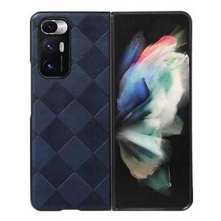 For Xiaomi Mi Mix Fold Weave Plaid PU Phone Case(Blue)