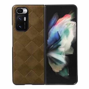 For Xiaomi Mi Mix Fold Weave Plaid PU Phone Case(Green)