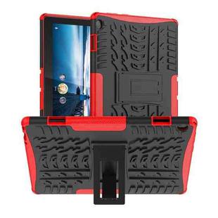 For Lenovo Tab M10 X605 / X505 Tire Texture Shockproof TPU+PC Protective Tablet Case with Holder(Red)
