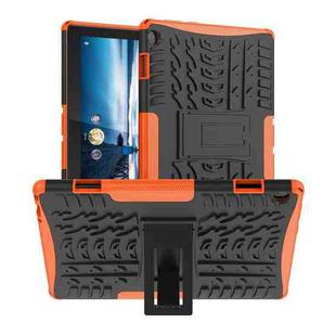 For Lenovo Tab M10 X605 / X505 Tire Texture Shockproof TPU+PC Protective Tablet Case with Holder(Orange)