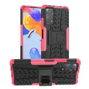 For Xiaomi Redmi Note 11 Pro 5G International Version Tire Texture Shockproof TPU+PC Phone Case with Holder(Pink)