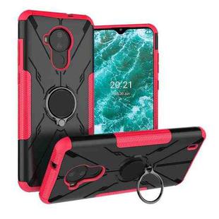 For Nokia C30 Armor Bear Shockproof PC + TPU Phone Protective Case with Ring Holder(Rose Red)