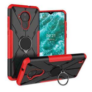 For Nokia C30 Armor Bear Shockproof PC + TPU Phone Protective Case with Ring Holder(Red)