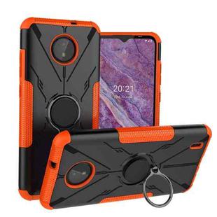 For Nokia C10 / C20 Armor Bear Shockproof PC + TPU Phone Protective Case with Ring Holder(Orange)