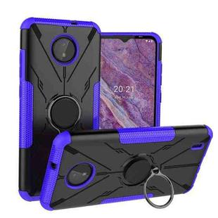 For Nokia C10 / C20 Armor Bear Shockproof PC + TPU Phone Protective Case with Ring Holder(Purple)