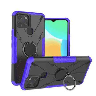 For Infinix Smart 6 Armor Bear Shockproof PC + TPU Phone Protective Case with Ring Holder(Purple)