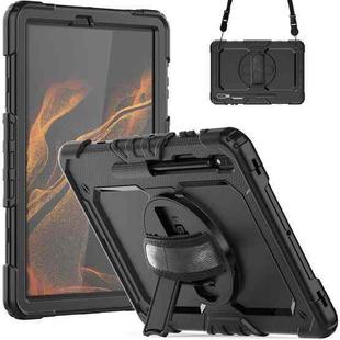 For Samsung Galaxy Tab S8+ 12.4 inch SM-X800 Silicone + PC Tablet Case with Shoulder Strap(Black)