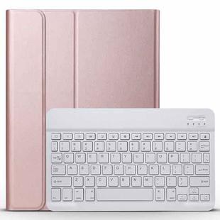 A11 Lambskin Texture Ultra-thin Bluetooth Keyboard Leather Case For iPad Air 2022 / Air 2020 10.9 & Pro 11 inch 2021 / 2020 / 2018(Rose Gold)