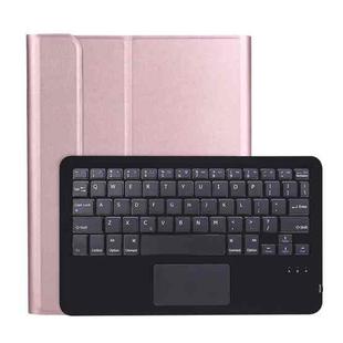 A11B-A Lambskin Texture Ultra-thin Bluetooth Keyboard Leather Case with Pen Holder & Touchpad For iPad Air 5 2022 / Air 4 2020 10.9 & Pro 11 inch 2021 / 2020 / 2018(Rose Gold)