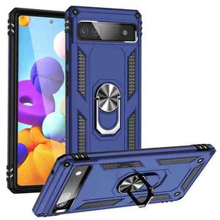 For Google Pixel 6A Shockproof TPU + PC Protective Case with 360 Degree Rotating Holder(Blue)